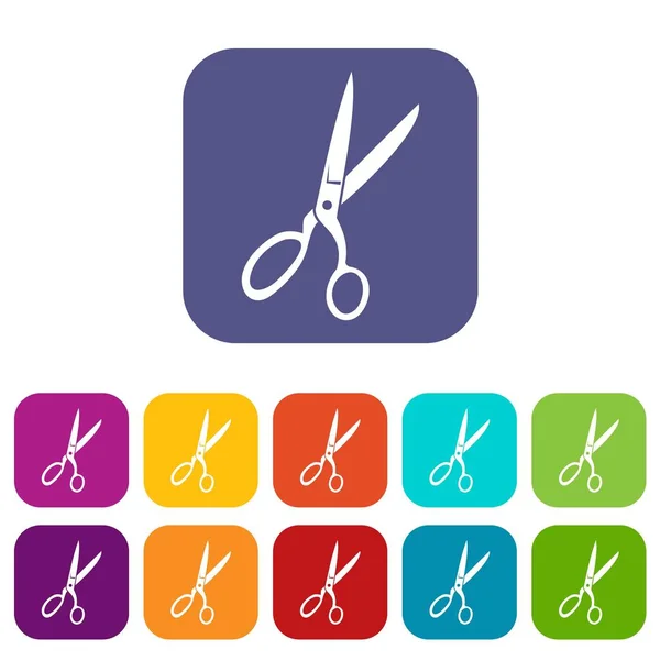 Sewing scissors icons set — Stock Vector