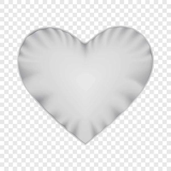 Mockup de travesseiro de forma de coração branco, estilo realista — Vetor de Stock