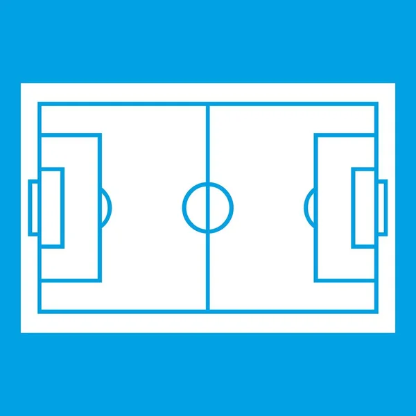 Campo de fútbol icono blanco — Vector de stock