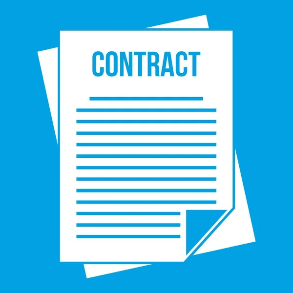 Icône du contrat blanc — Image vectorielle
