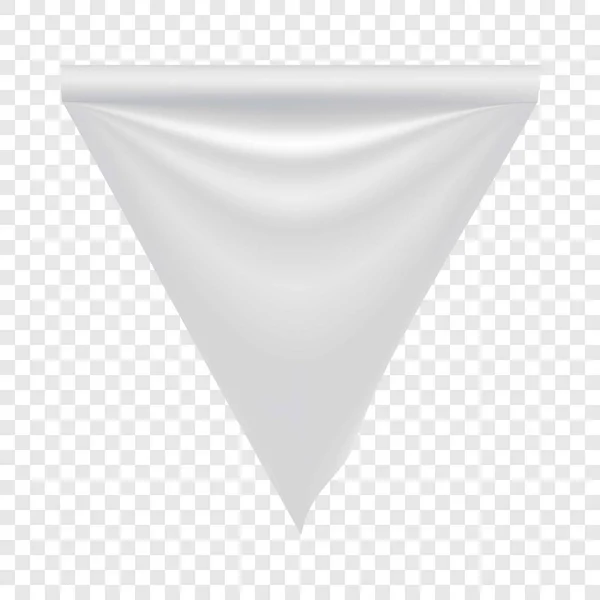 Látka bílé prázdné vlajky maketa, realistický styl — Stockový vektor