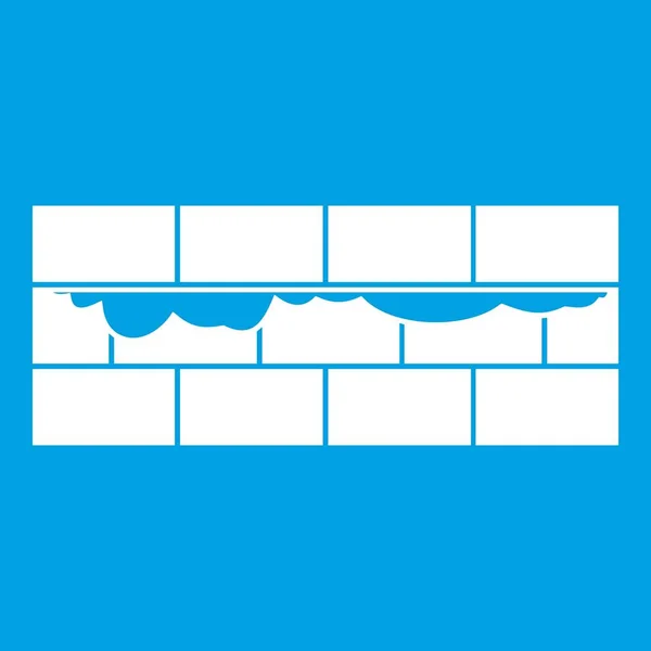 Icono de pared de ladrillo blanco — Vector de stock
