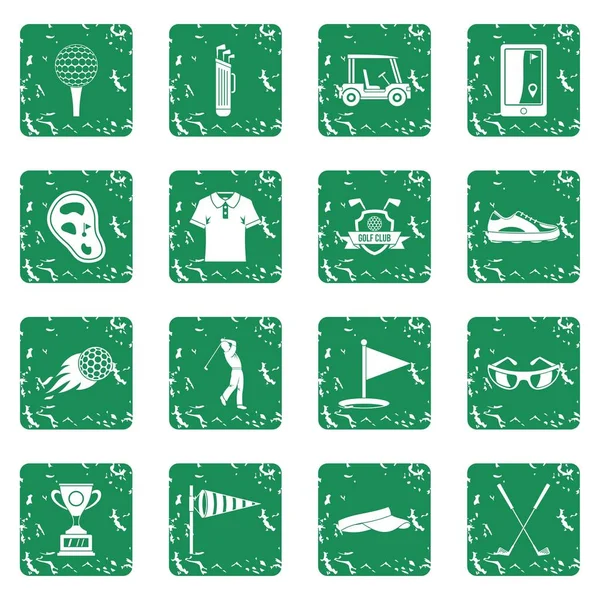 Grunge Golf öğeleri Icons set