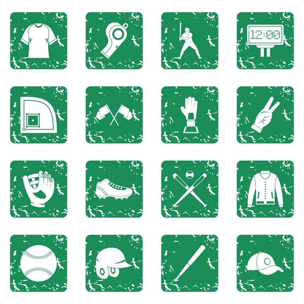 Grunge beyzbol Icons set