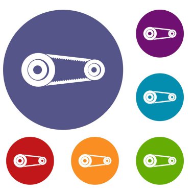 Mekanik kemer Icons set