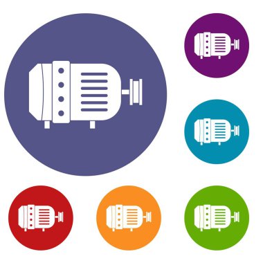 Elektrik motoru Icons set