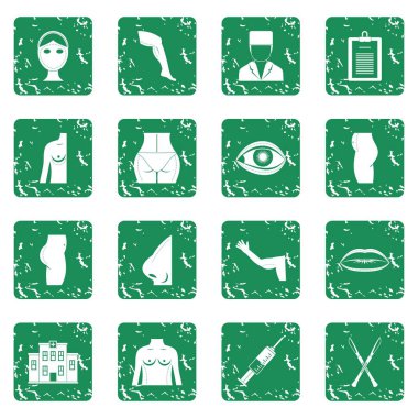 Grunge plastik cerrah Icons set