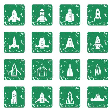 Grunge roket Icons set