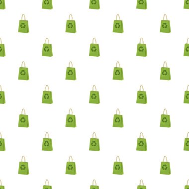 Sembol geri dönüşüm ile yeşil kağıt alışveriş çantası