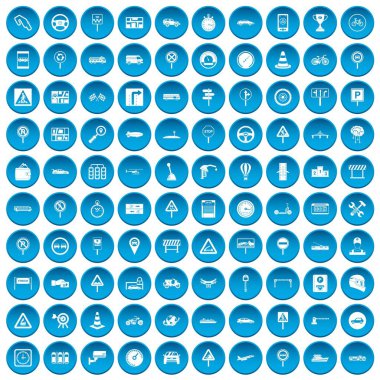 100 trafiği simgeleri mavi ayarla