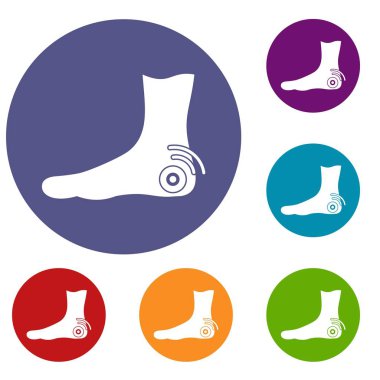 Ayak topuk Icons set