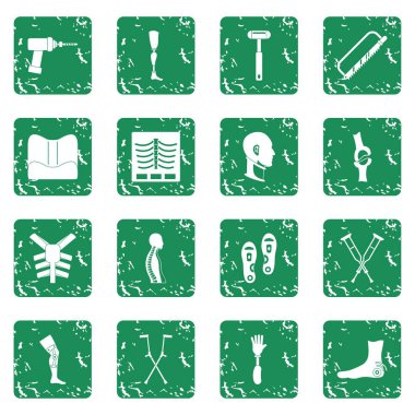 Grunge Ortopedi protez Icons set