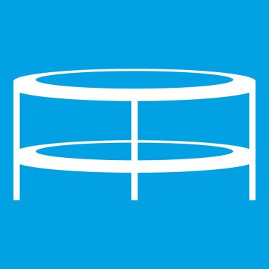 Beyaz bir yuvarlak sehpa simgesi