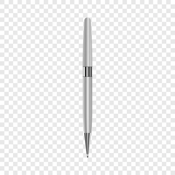 Lyxiga metalliska penna mockup, realistisk stil — Stock vektor