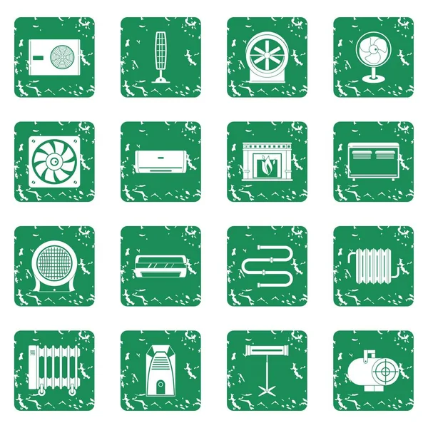 Isıtma soğutma hava simgeleri grunge ayarla