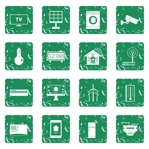 Grunge akıllı ev Icons set