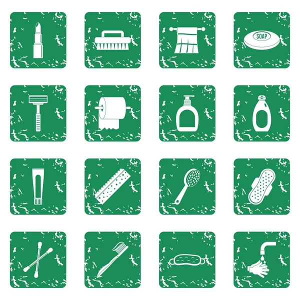 Grunge Hijyen araçları Icons set