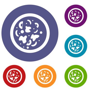 Asyalı ateşli tabağı Icons set