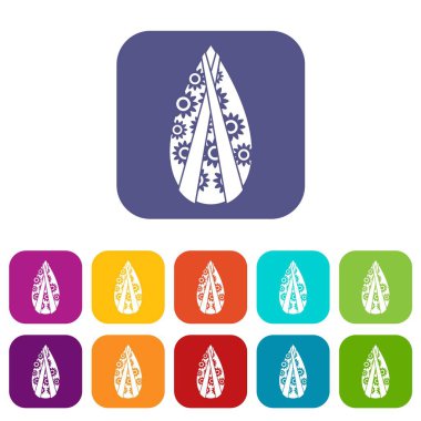 Anma çelenk Icons set