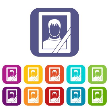 Bellek portre Icons set