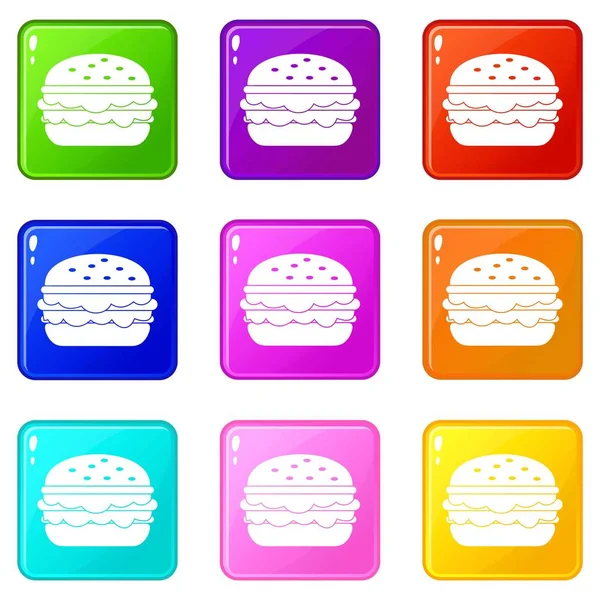 Burger Icons Set 9 — Stockvektor