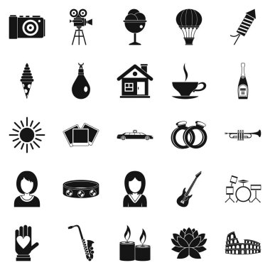 Fotoğraf Icons set, basit tarzı