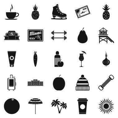 Disiplin Icons set, basit tarzı