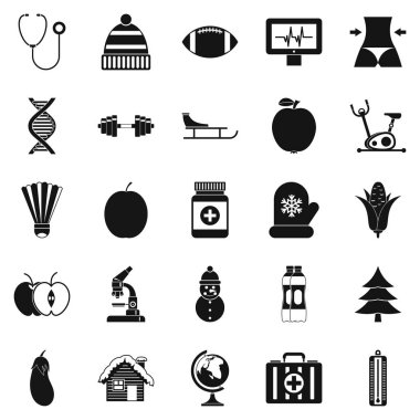 İyi bir sağlık Icons set, basit tarzı