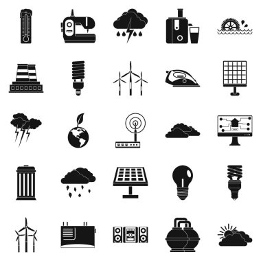 Yel değirmeni Icons set, basit tarzı