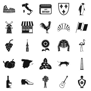 Şaraphane Icons set, basit tarzı