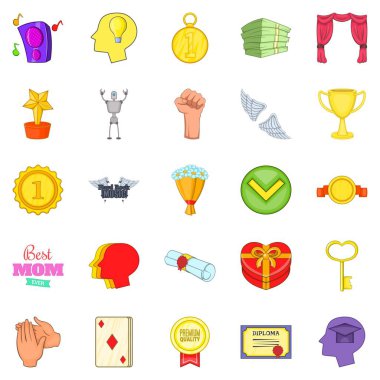 Icons set, karikatür tarzı kazanmak