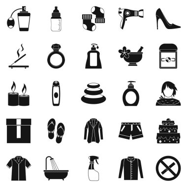 Spa Icons set, basit tarzı sakin ol