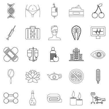 Spa Icons set, anahat stili