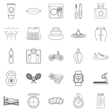 Yoga Icons set, anahat stili