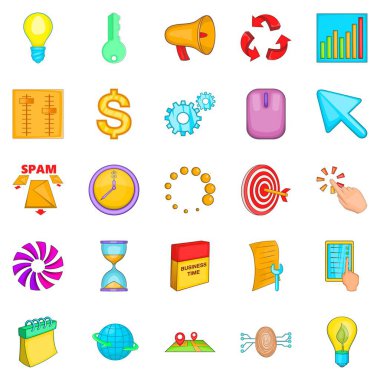 Fikir Icons set, karikatür tarzı