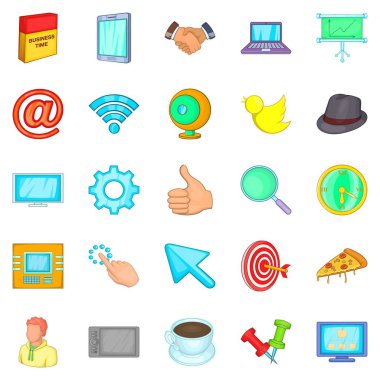 Takım iş Icons set, karikatür tarzı