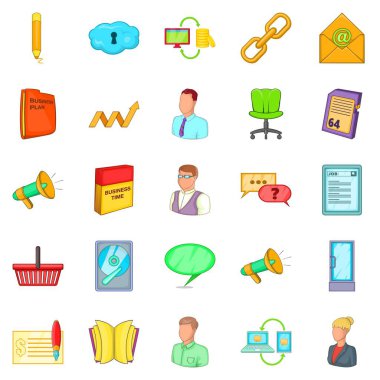 İş İkonları/Simgeleri ayarla, tarzı çizgi film