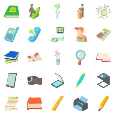 Araştırmacı Icons set, karikatür tarzı