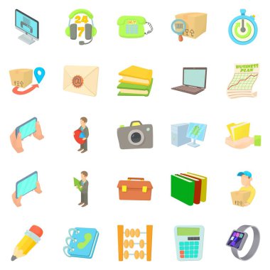 Teslimat Icons set, karikatür tarzı