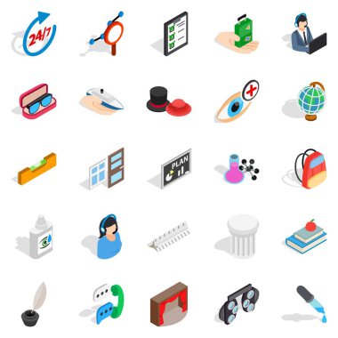 Office iş Icons set, izometrik stili