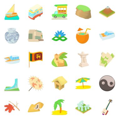 Brezilya Icons set, karikatür tarzı