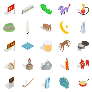 Türkiye Icons set, izometrik tarzı