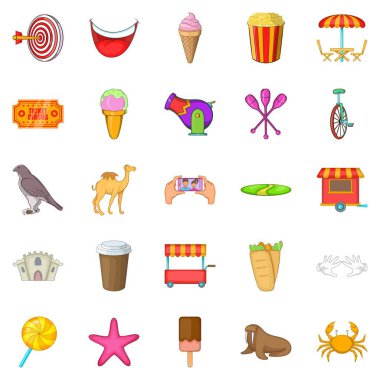 Eğlence Parkı simgeler ayarla, tarzı çizgi film