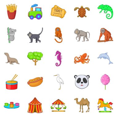 Sirk Icons set, karikatür tarzı