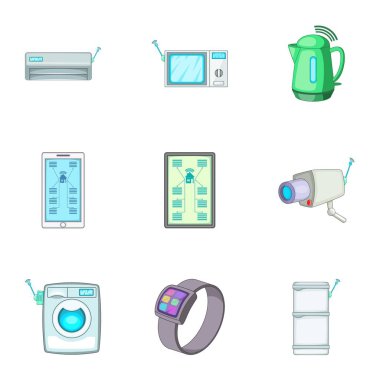 Akıllı ev otomasyon teknolojisi simgeler ayarlayın