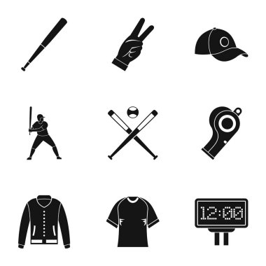 Beyzbol Şampiyonası Icons set, basit tarzı