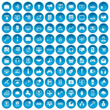 En iyi 100 web ve mobil simgeleri mavi ayarla