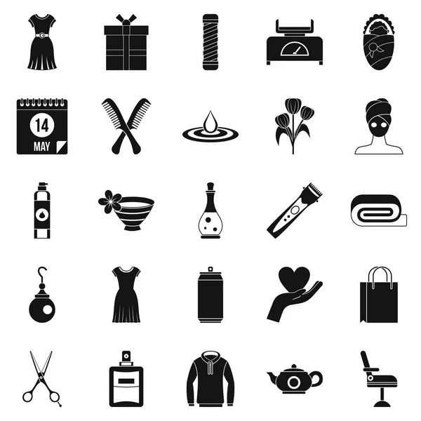 Recreation icons set, simple style — Stock Vector