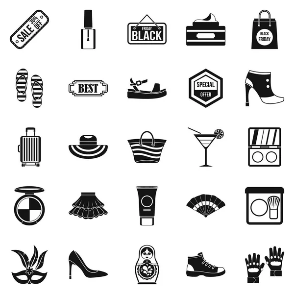 Black friday icons set, simple style — Stock Vector