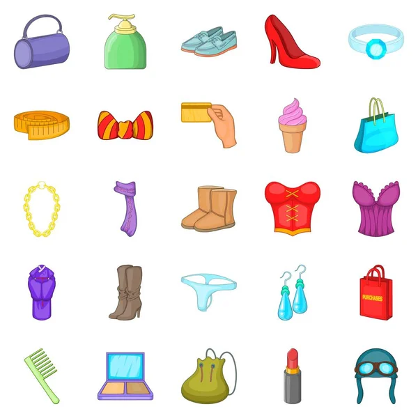 İç çamaşırı Icons set, karikatür tarzı